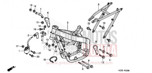 CARROSSERIE DE CHASSIS CR250RY de 2000